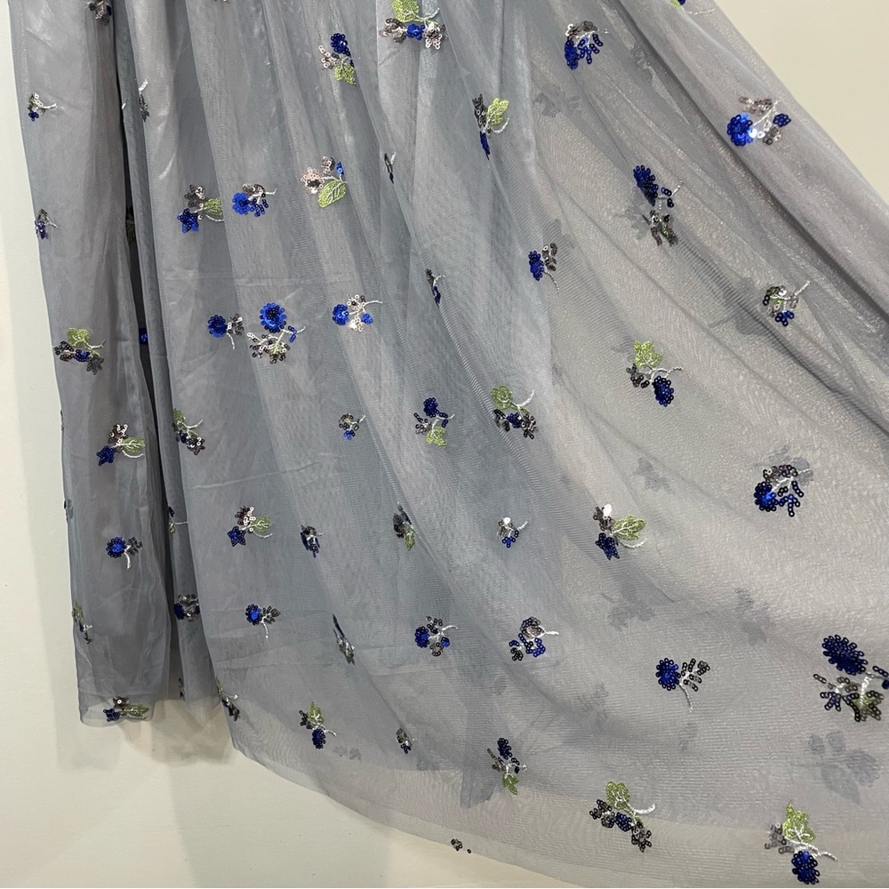 Elestory Blue Star Multicolored A-line Pleated Embellishments Maxi Skirt Size M - Picture 6 of 9
